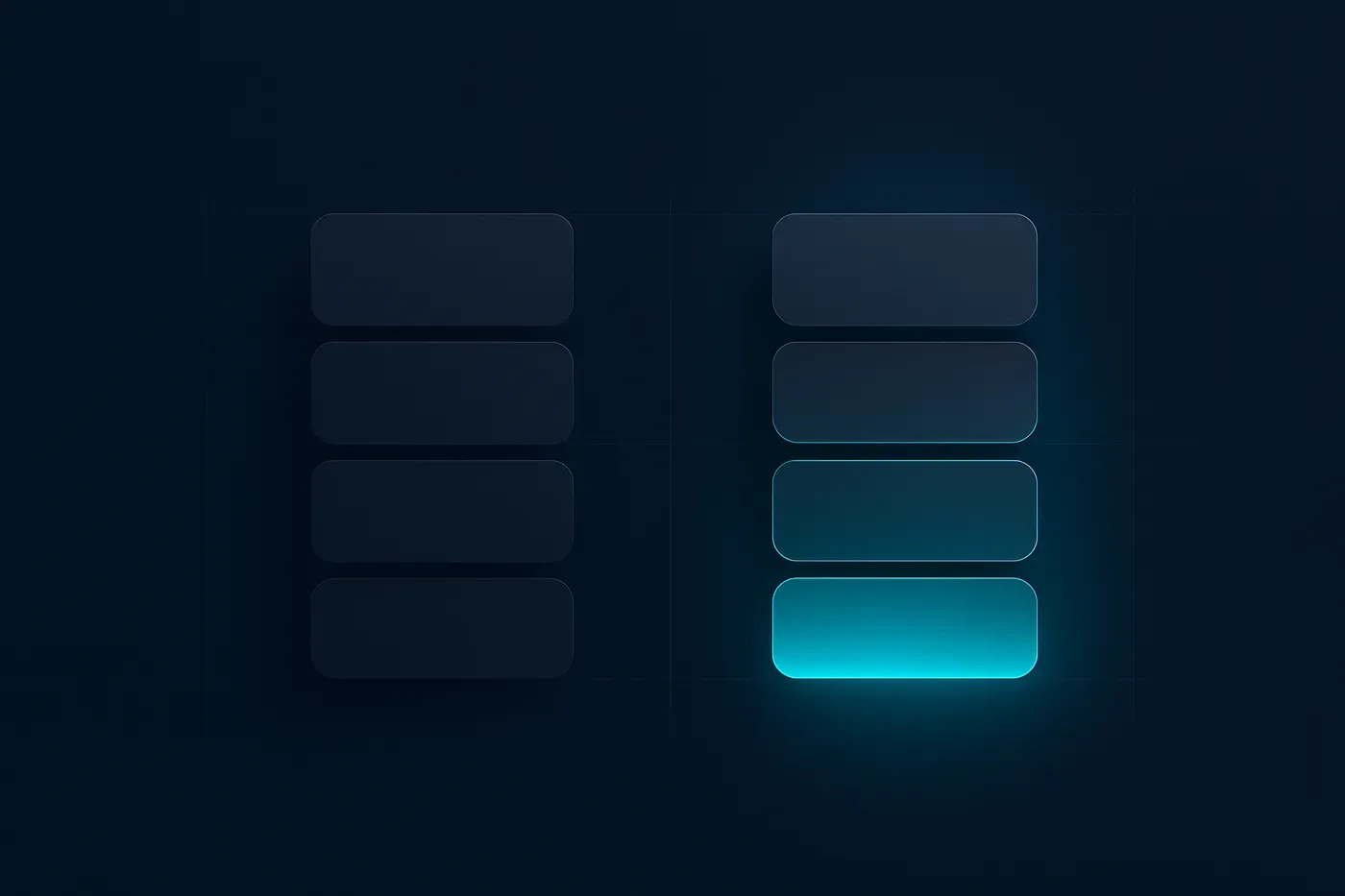 Abstract navy and teal illustration representing a side by side comparison of AI automation providers