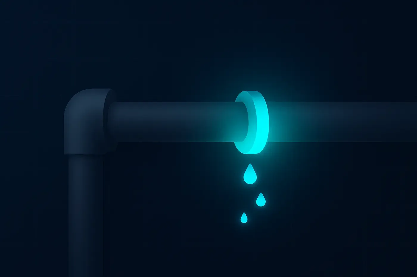Abstract navy and teal network illustration representing hidden inefficiencies revealed by an AI workflow audit