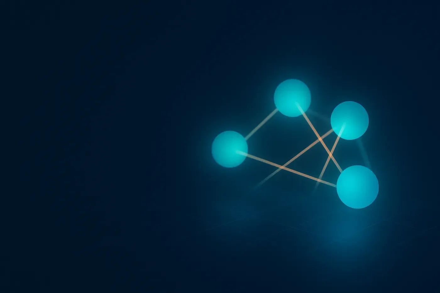 About Ztream: abstract navy and teal network of connected nodes representing our automation team